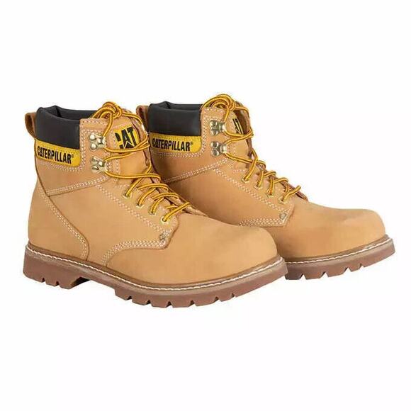 NEW CAT Caterpillar Men's‎ Second Shift Steel Toe Work Boots Honey Brown Sz 10 - Picture 4 of 7